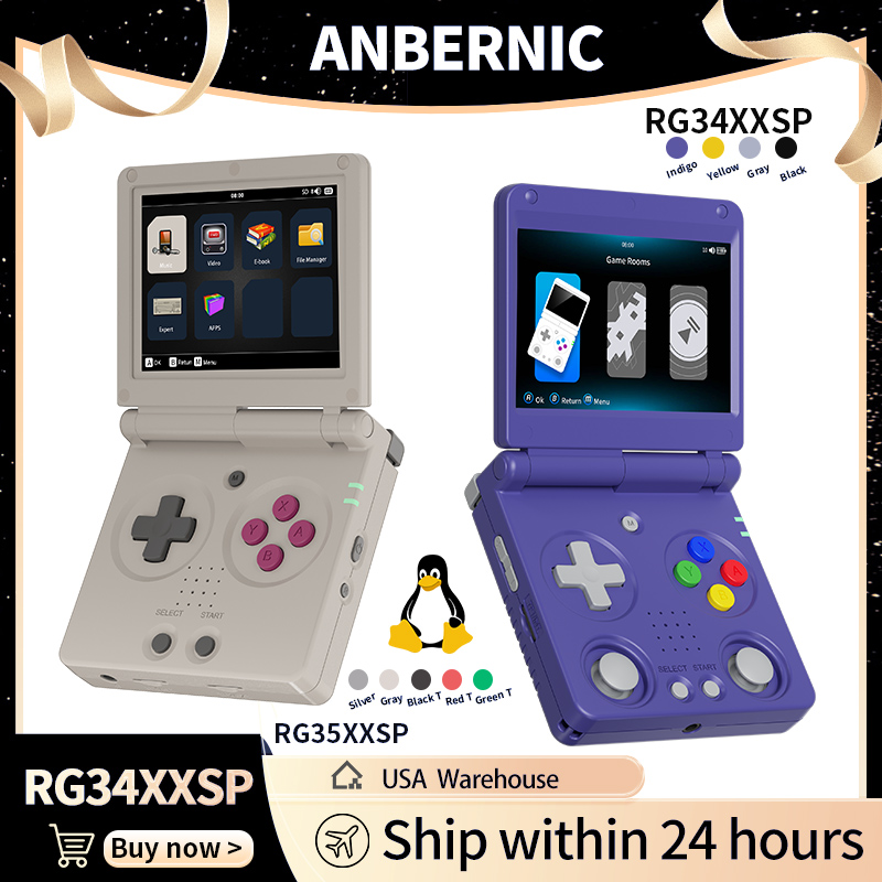 Retro Gaming Upscaler - Anbernic RG34XXSP RG35XXSP وحدة تحكم ألعاب