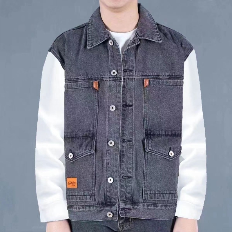 Retro Gaming Jacket - سترة رجالية من قماش الدنيم بتصميم