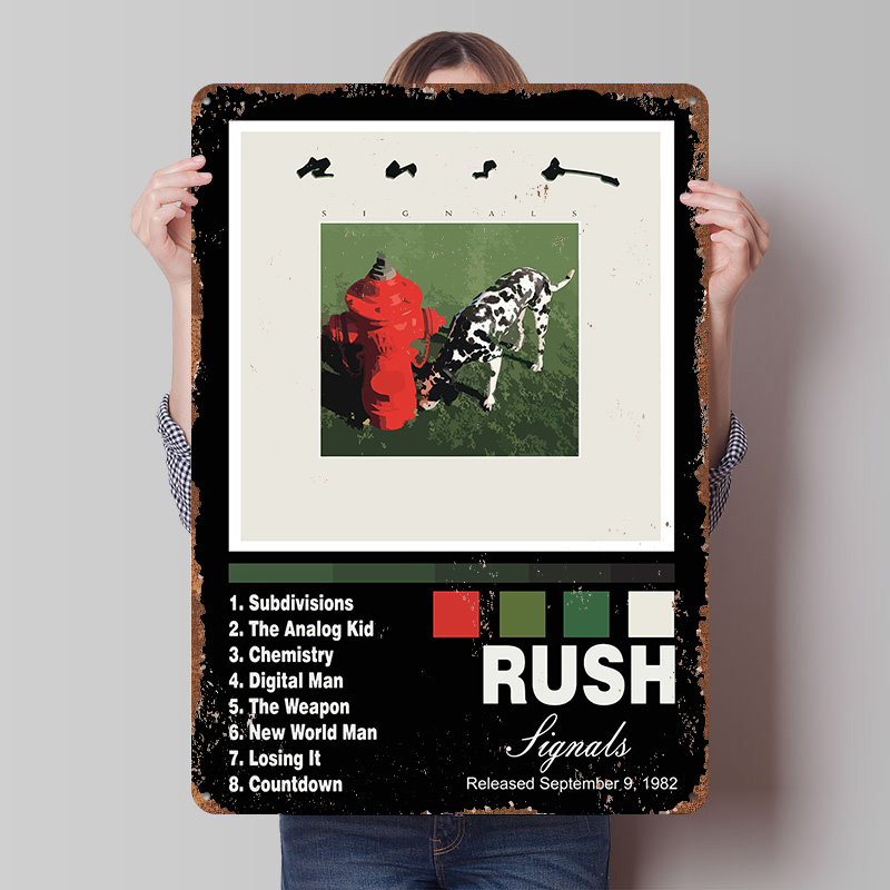 Retro Poster Gaming - ملصق مطبوع بتصميم غلاف ألبوم راش