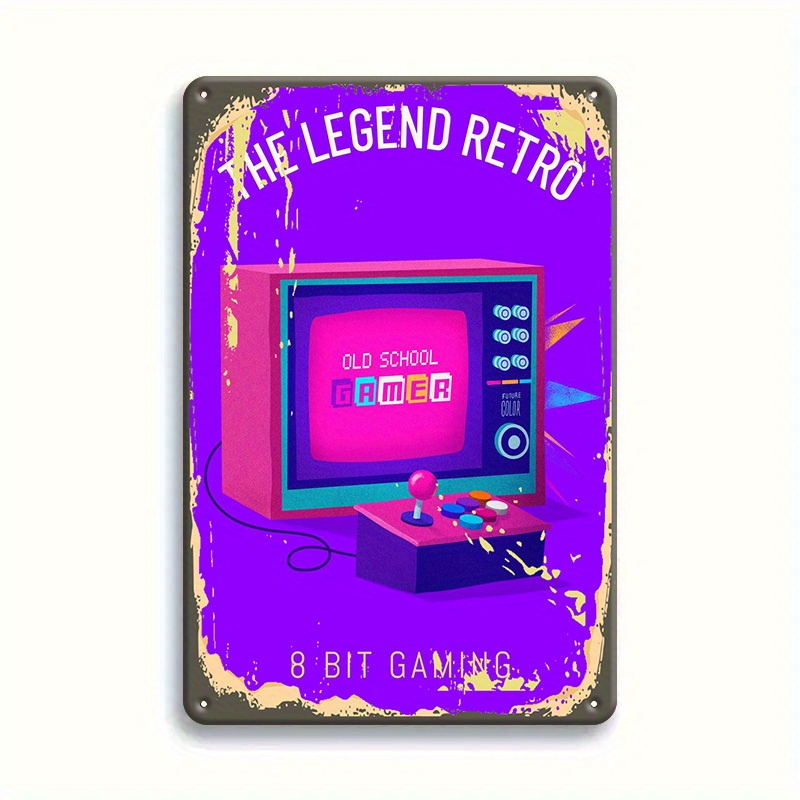 Retro Gaming Art - لوحة معدنية للألعاب ذات الطابع الرجعي