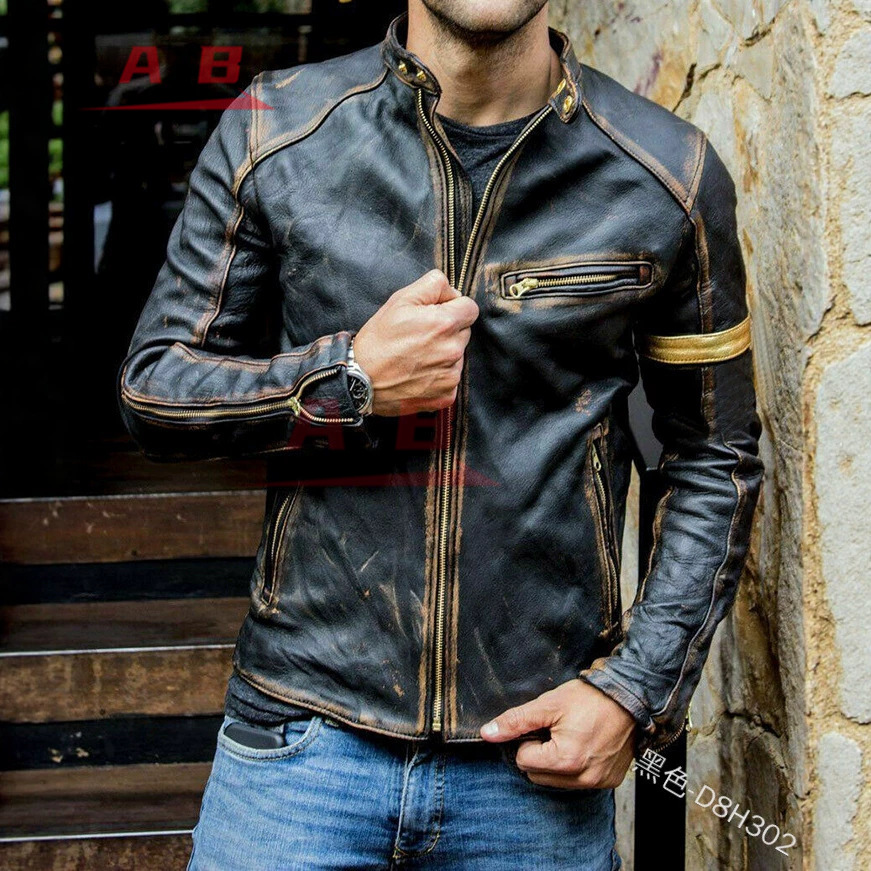Retro Gaming Jacket - جاكيت جلد ريترو للدراجات النارية، بليزر