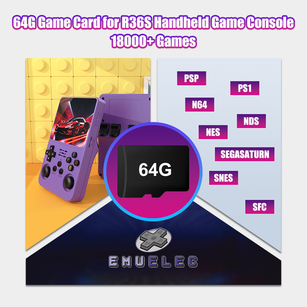 Retro Gaming Station - بطاقة لعبة TF 64G لوحدة تحكم