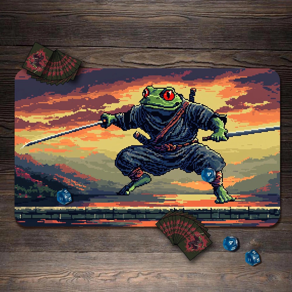 بساط ألعاب مكتبي بتصميم ضفدع س - مراجعة Retro Gaming Art وسعره
