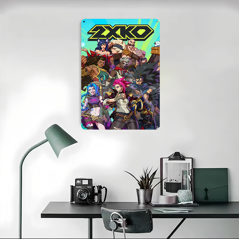 2XKO القتال لعبة الفن صفيح ملص - مراجعة Retro Poster Gaming وسعره