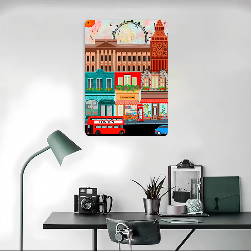 لوحة معدنية مخصصة بتصميم لندن  - مراجعة Retro Gaming London وسعره