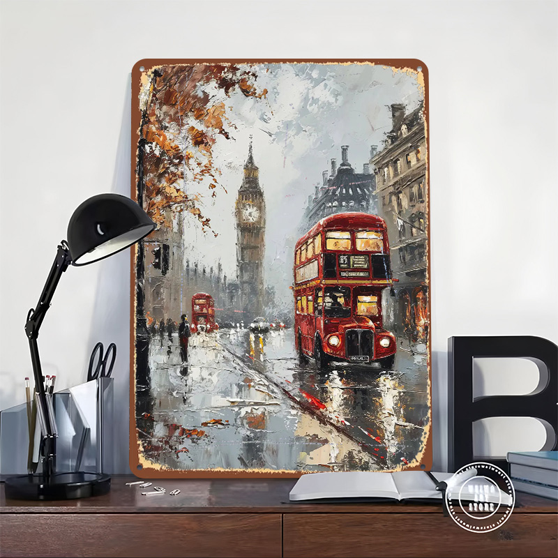 لافتة معدنية بتصميم حافلة لندن - مراجعة Retro Gaming London وسعره